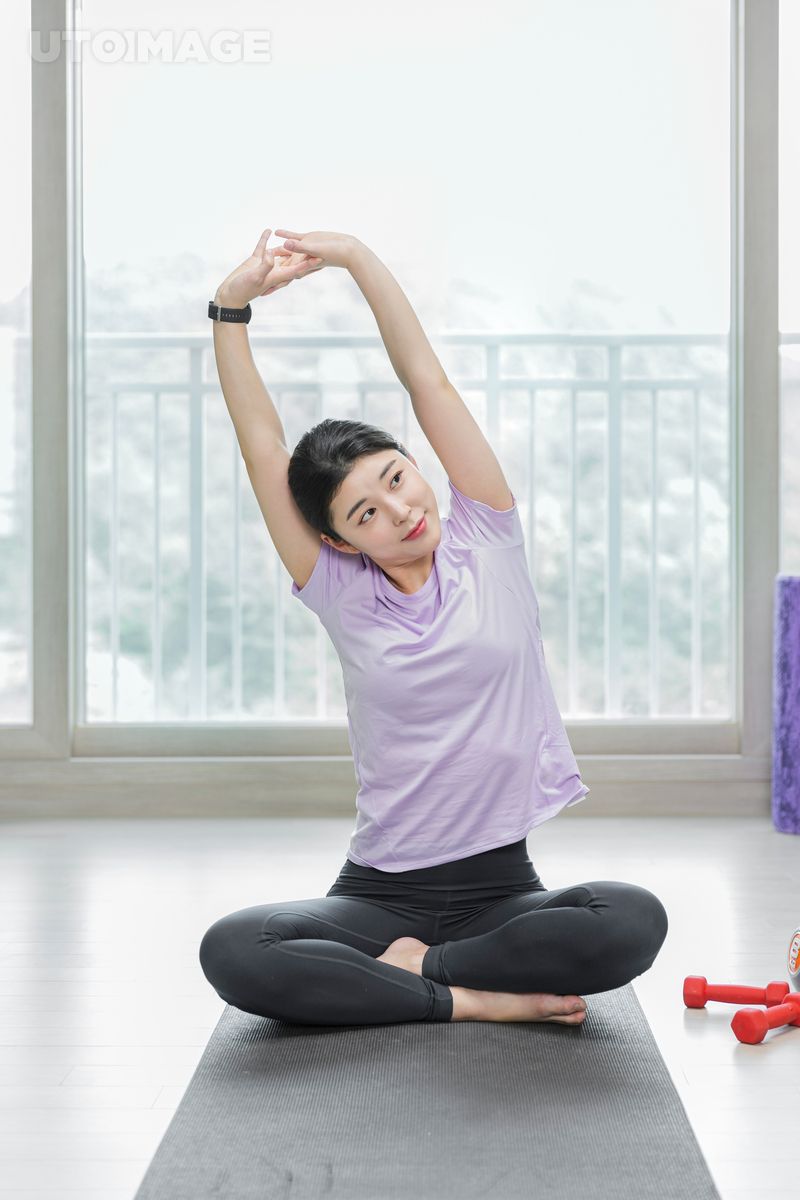 스트레칭하는 사람