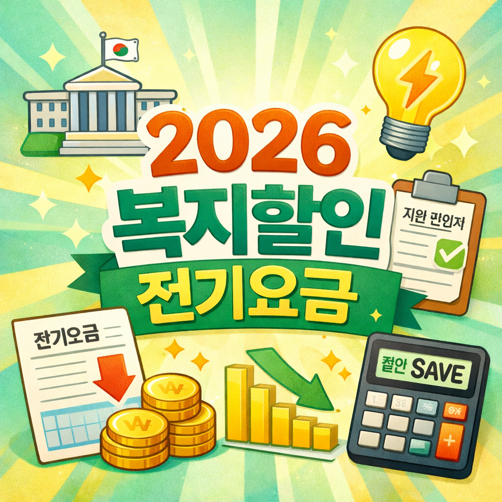 2026년 복지할인 전기요금 신청 방법부터 대상자 조건, 할인 금액, 신청 꿀팁까지 한눈에 정리된 가이드! 지금 바로 정부지원 혜택 확인하고 전기요금 절감하세요.