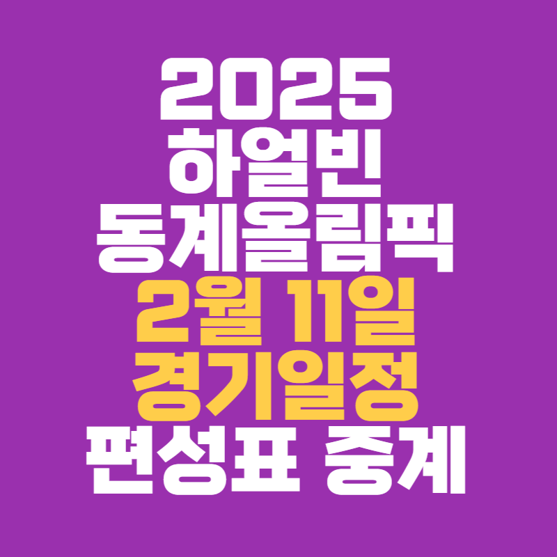 하얼빈 동계올림픽 일정 편성표
