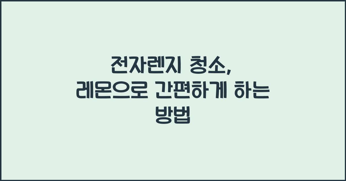 전자렌지 청소
