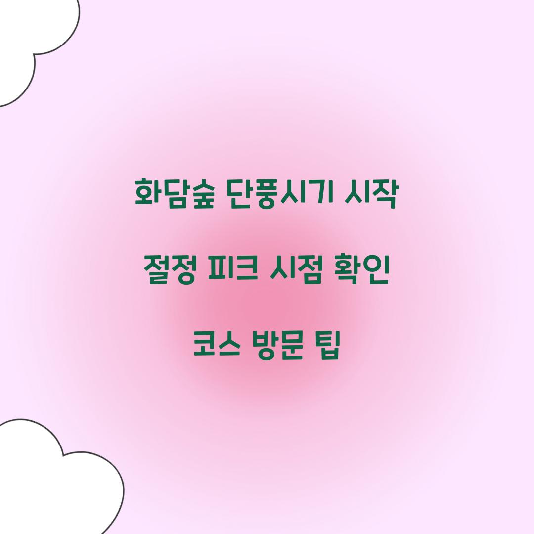 화담숲 단풍시기