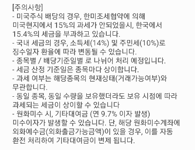 배당세 주의사항 문자 내역