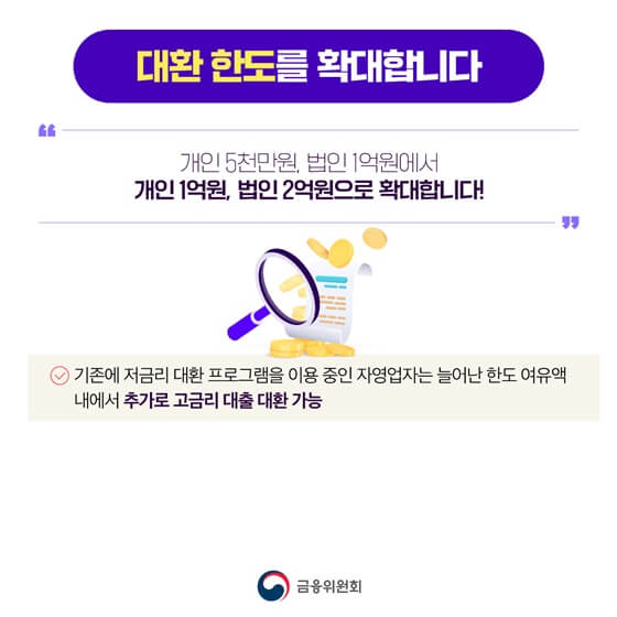 2023 자영업자 저금리 전환대출 개편