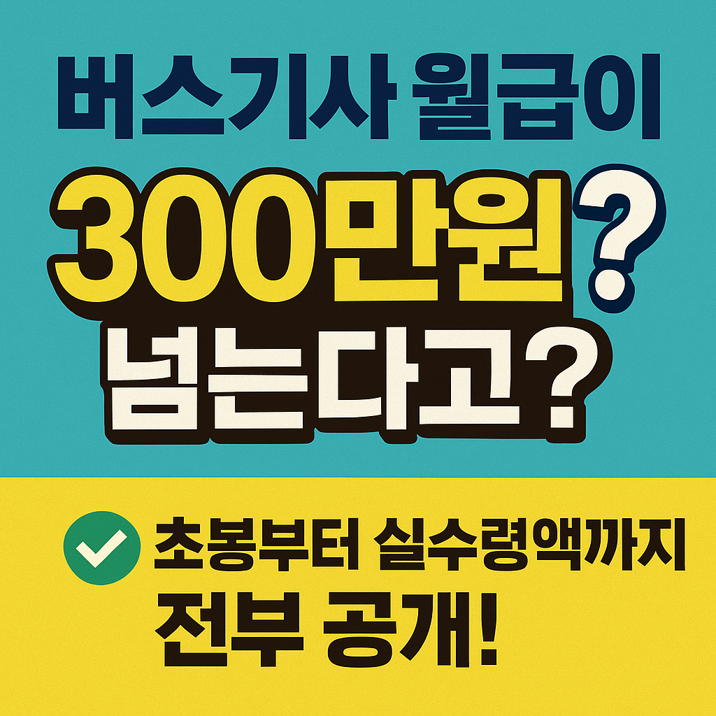 “전남 버스기사 월급, 정말 300만원 넘을까? 직접 계산해봤습니다”