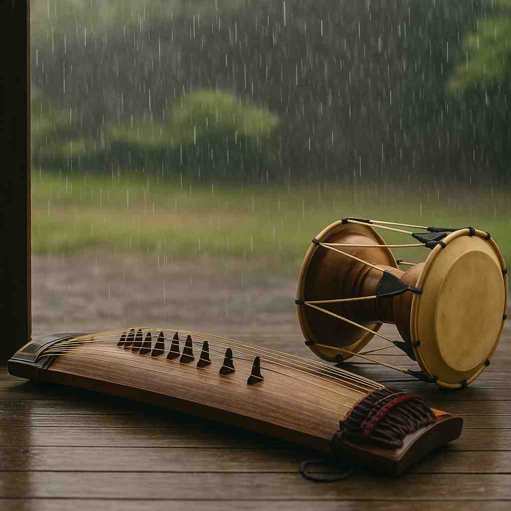 비 오는 날의 장단: 가야금과 장구로 재현한 빗방울