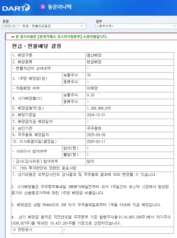 동운아나텍(094170) 2025년 배당락일