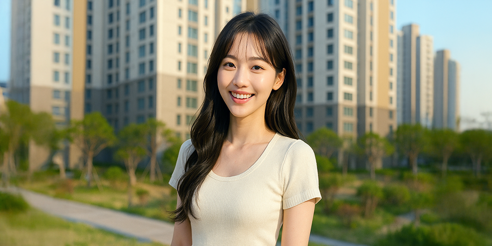 꿈에서 내집마련을하고 좋아하는 여성