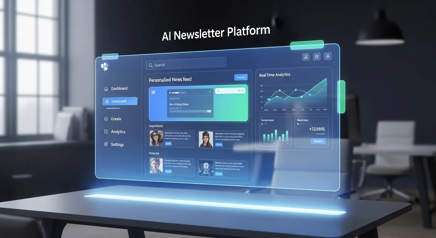 <img src="ai_newsletter_platform.webp" alt="AI 기반 뉴스레터 플랫폼의 미래지향적 인터페이스를 표현한 이미지입니다">