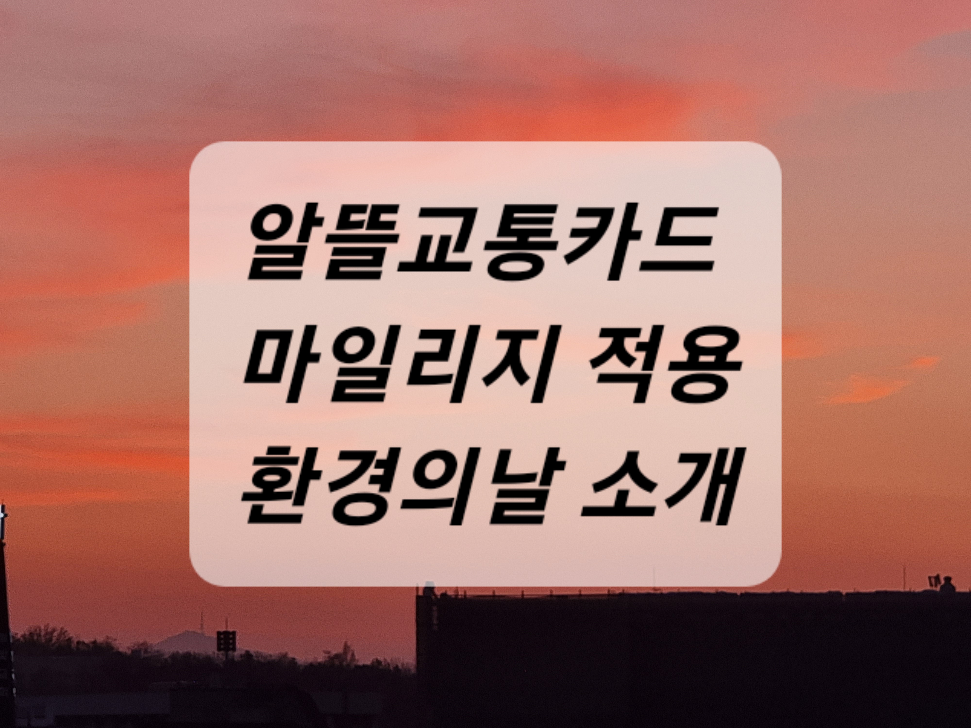 알뜰교통카드, 환경의 날, 마일리지, 대중교통, 탄소중립