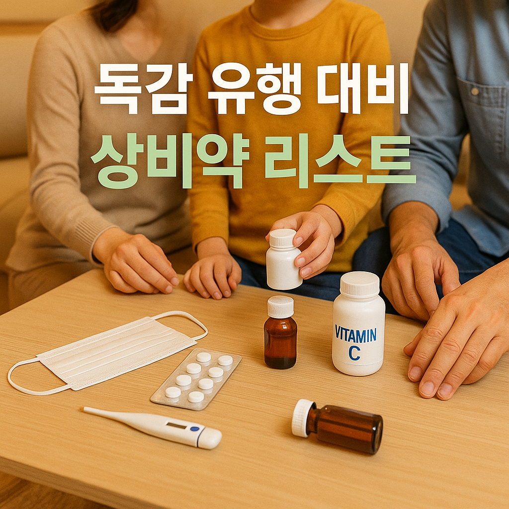 상비약을 준비하는 가족