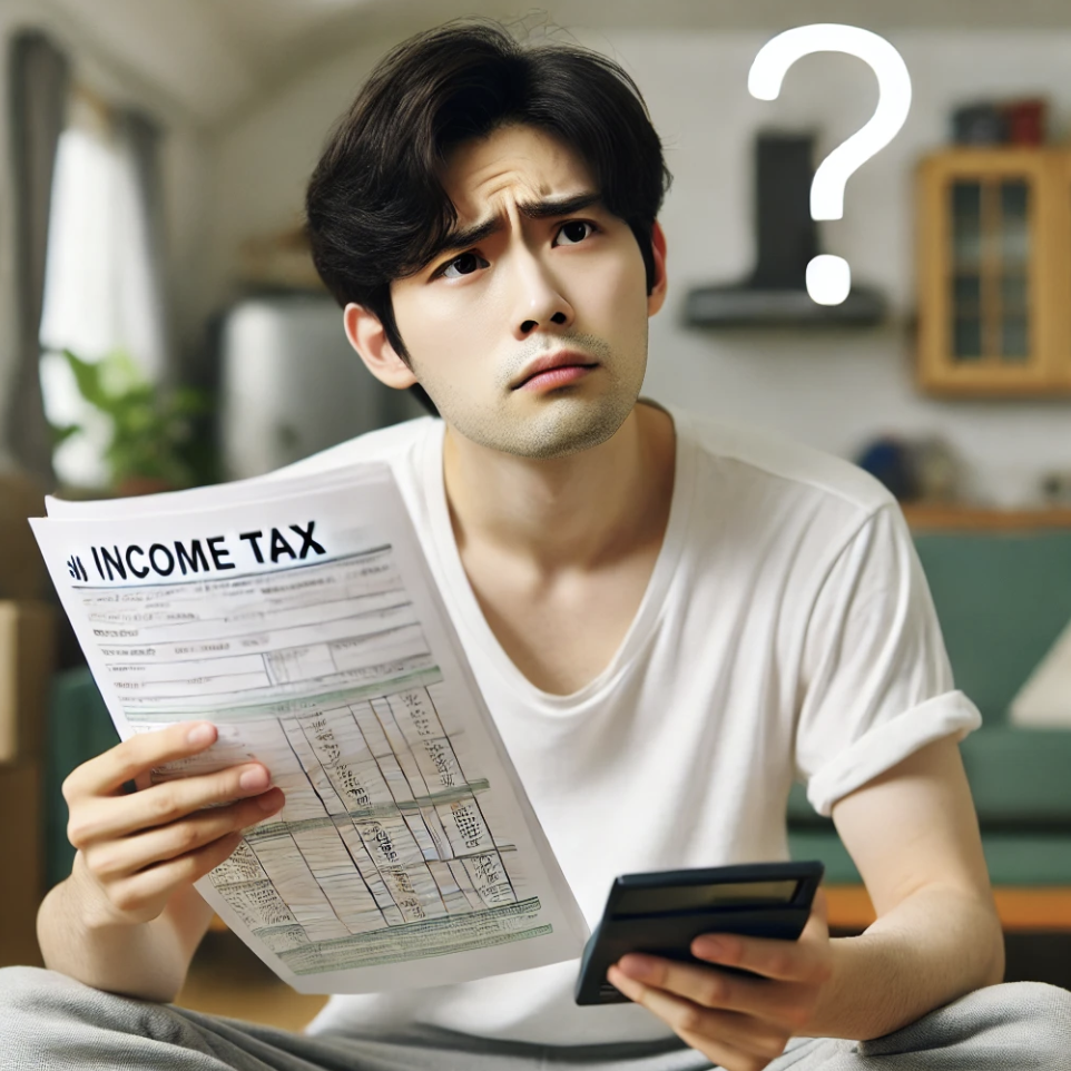 세금서류를 보며 고민하는 해외 거주 한국인