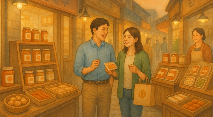 전통시장 리브랜딩 후 미려해진 전통시장 내부 관련 이미지