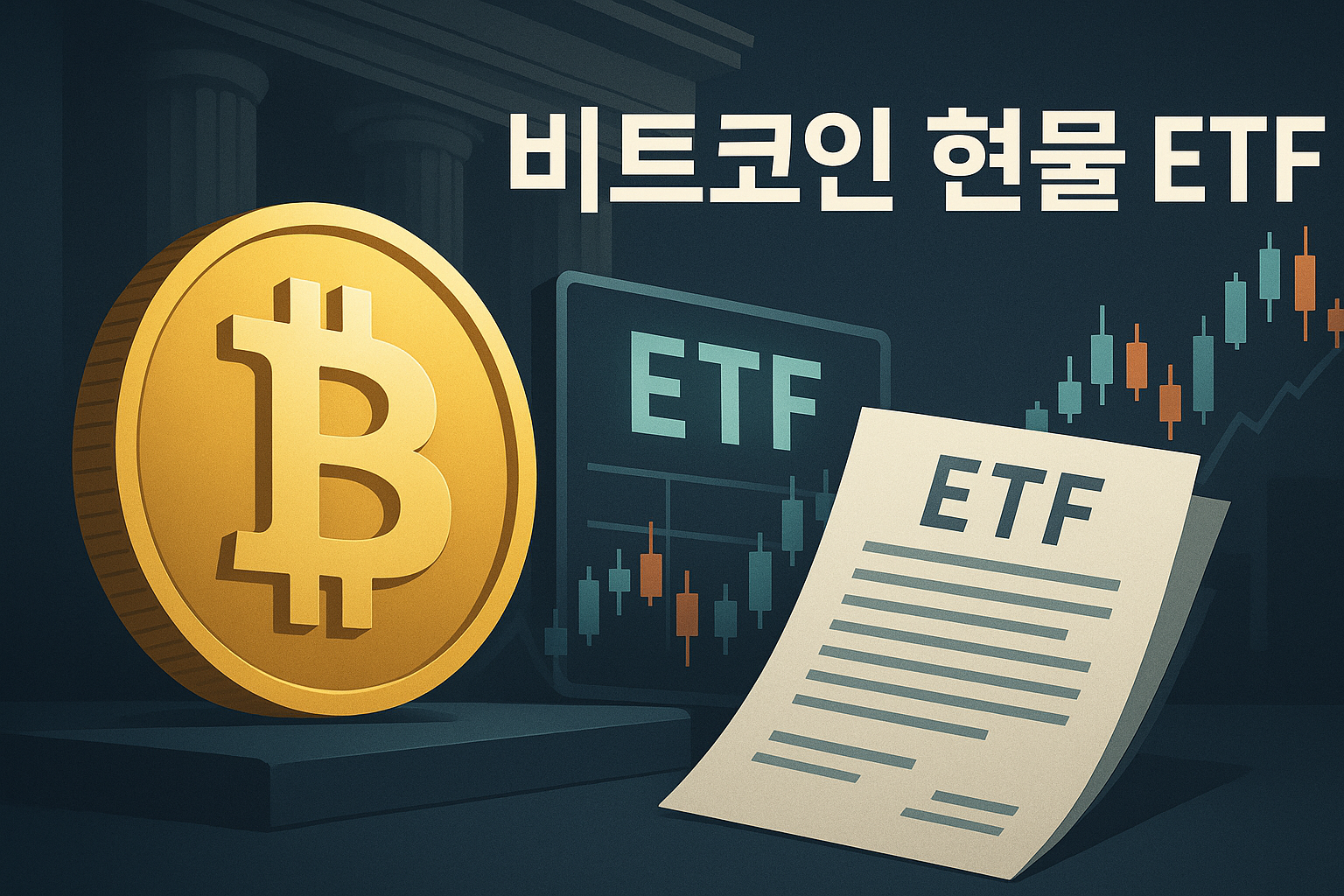비트코인과 금융 시장을 상징하는 이미지