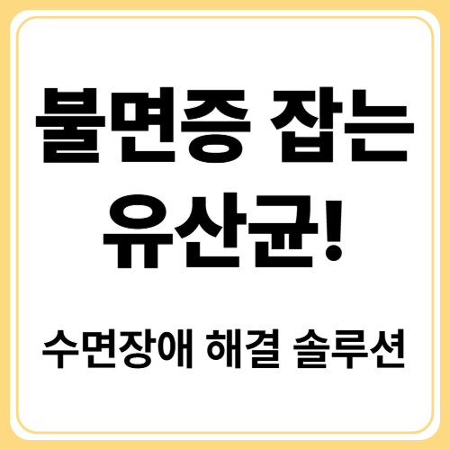 유산균으로 불면증 해결? 수면장애에 효과적인 장 건강 비밀