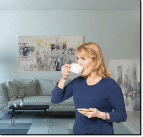 우롱차 마시는 여자