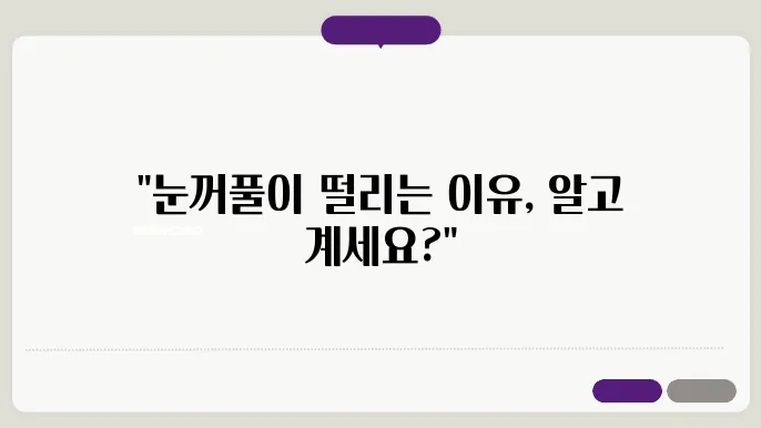 눈꺼풀 떨림 현상