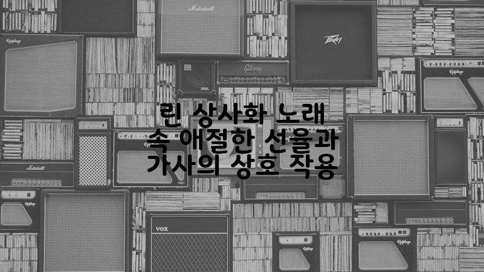 린 상사화 노래 속 애절한 선율과 가사의 상호 작용