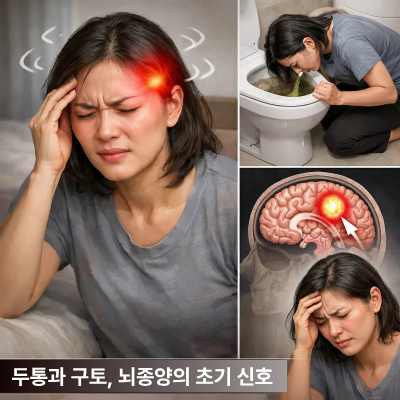 두통과 구토, 뇌종양 초기 신호 사례 관련 이미지