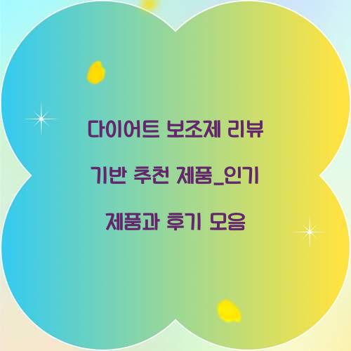 다이어트 보조제 리뷰 기반 추천 제품