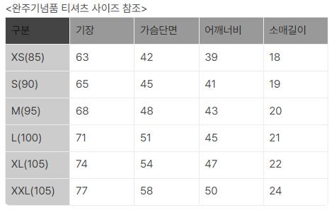 2026성남마라톤대회_티셔츠사이즈표