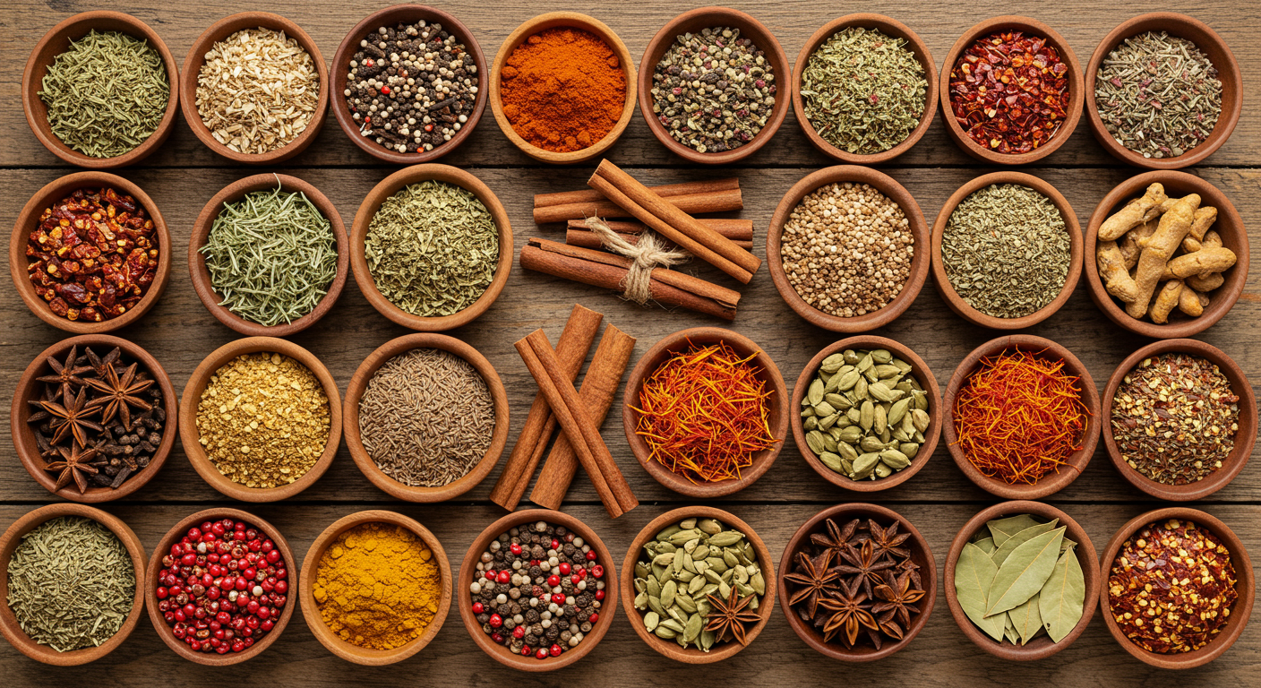 다양한 허브와 향신료