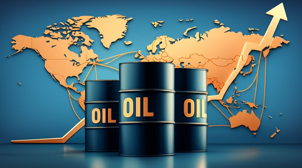 중동 분쟁으로 인한 글로벌 에너지 시장 혼란과 유가 급등을 나타내는 매거진 에디토리얼 스타일, 고급스러운 화보 느낌 이미지