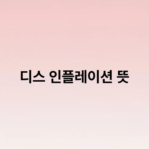 디스 인플레이션 뜻
