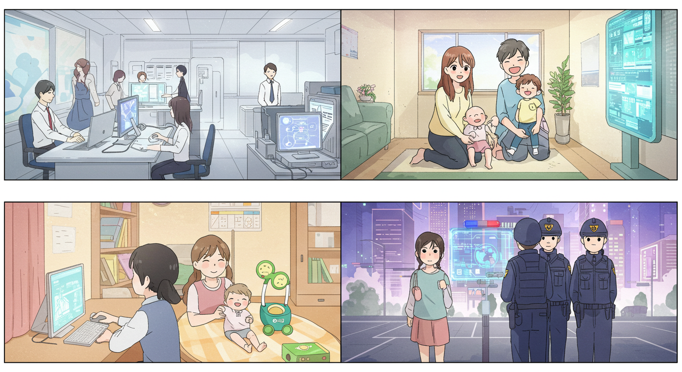 일자리, 돌봄, 안전 분야 변화 장면