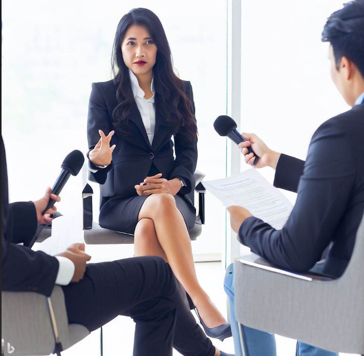 사실을 말하는 여성(made by Bing)