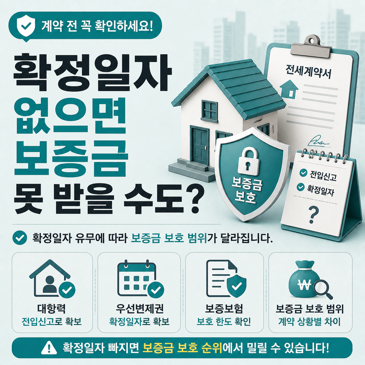 확정일자 없는 전세 계약에서 보증금 보호 여부 확인