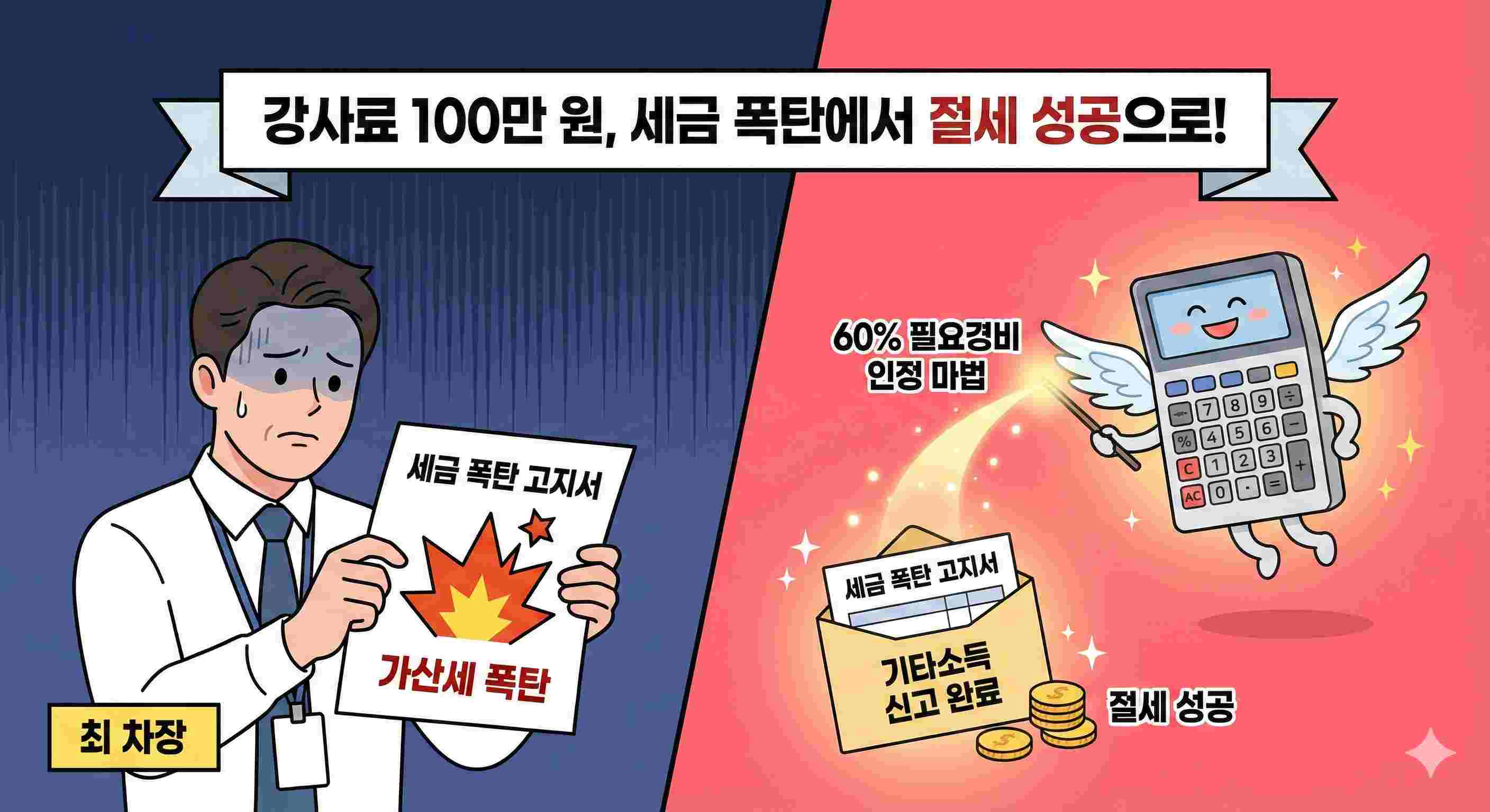 강사료 100만 원 깜빡했다가 세금 폭탄 맞은 최 차장... 그를 살린 '60%의 마법'은?