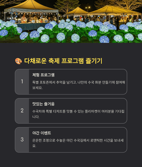 다채로운 축제 프로그램 즐기기