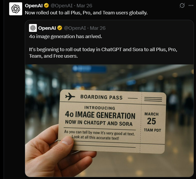 출처 : X. OpenAI 발표