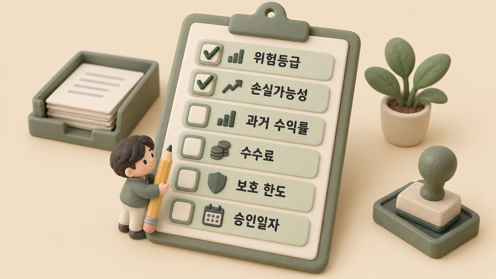 지정 전 확인 목록