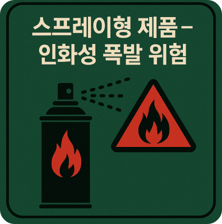 스프레이형 제품 – 인화성 폭발 위험