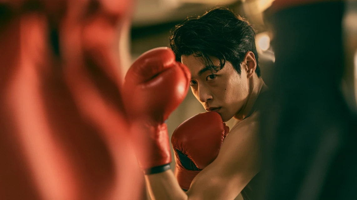 복싱 기초 체력 훈련을 하는 직장인