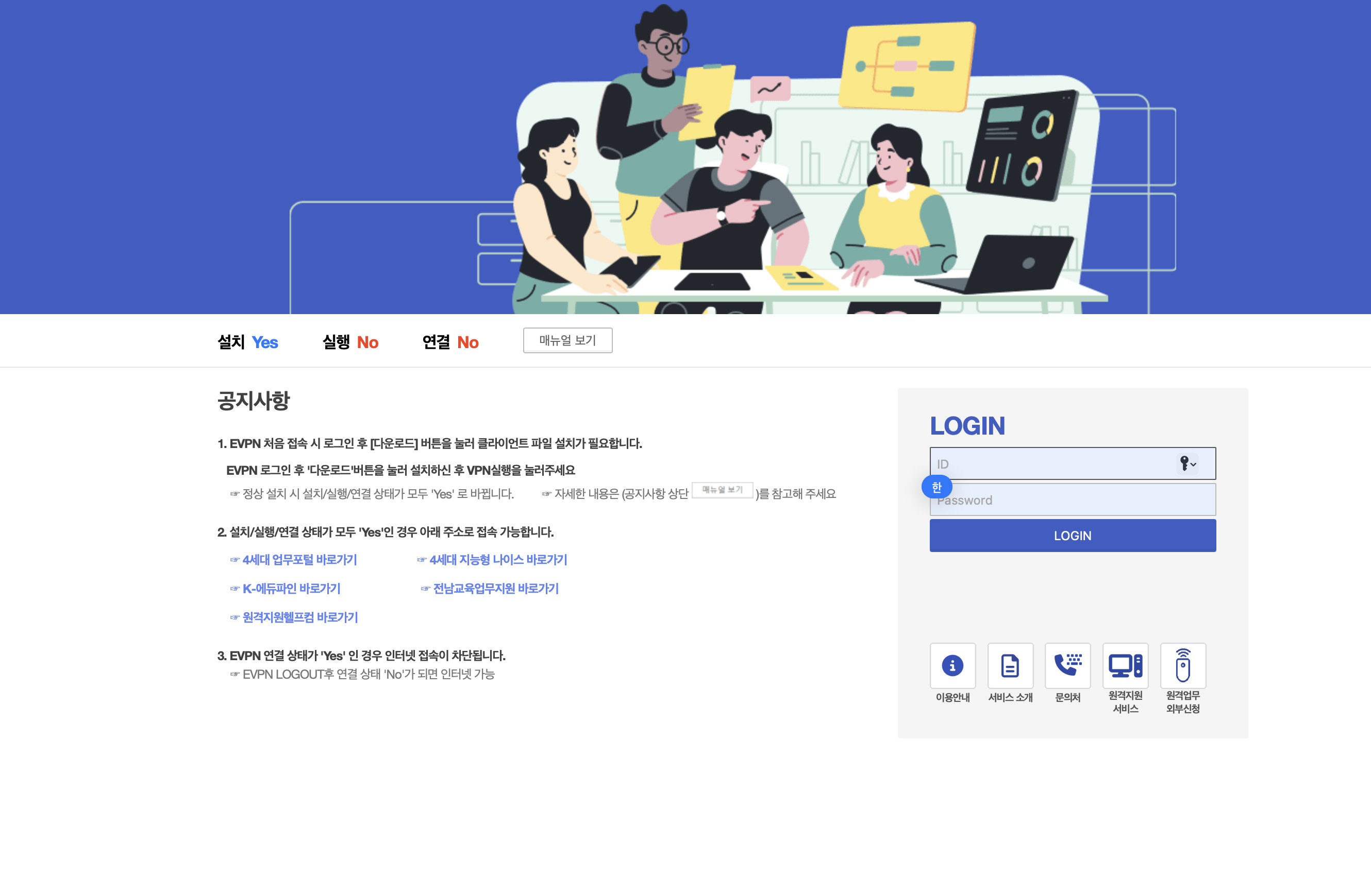 전라남도교육청 4세대 원격업무포털(EVPN)