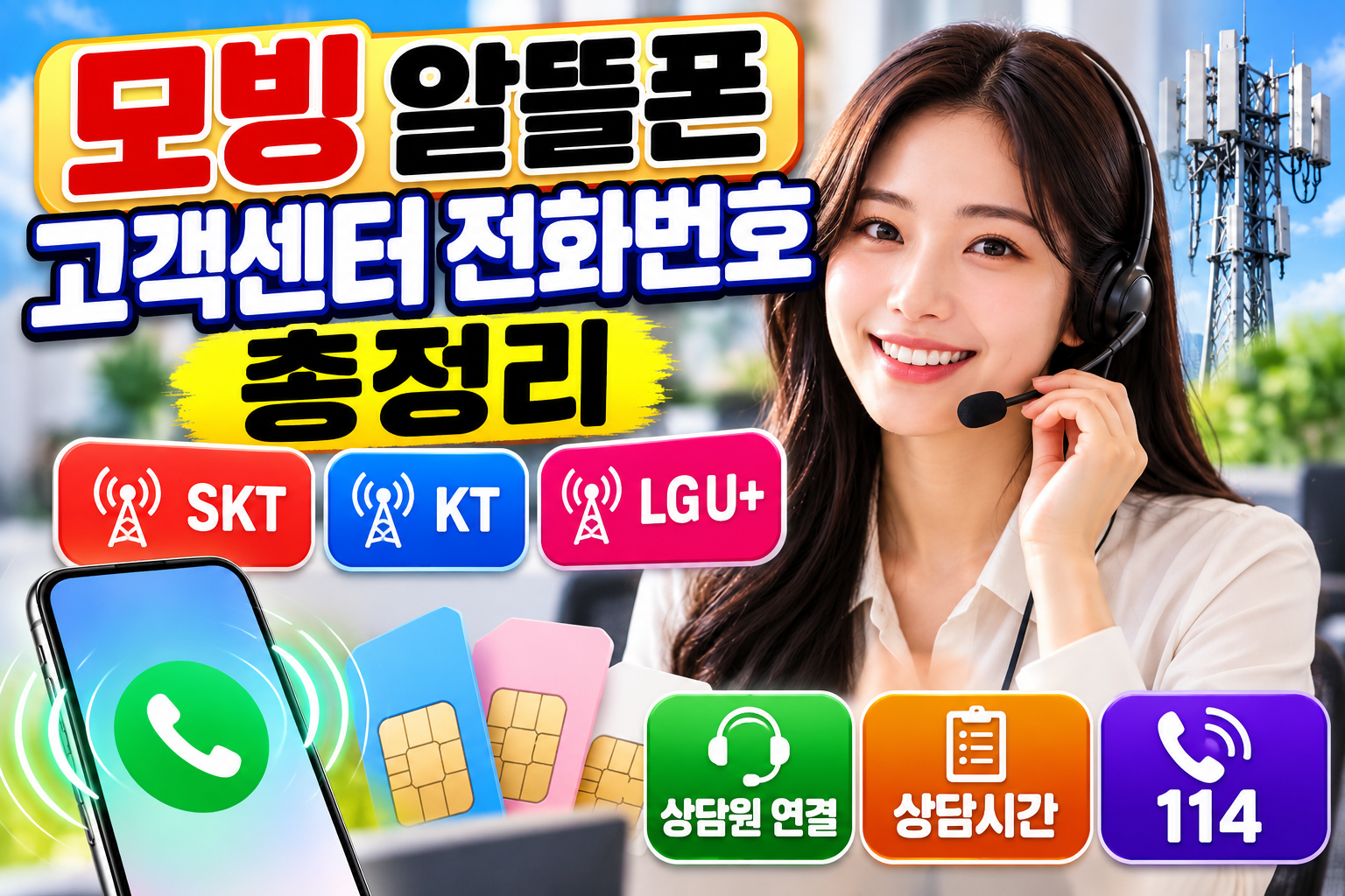 모빙 알뜰폰 고객센터 전화번호 총정리|SKT·KT·LGU+ 상담원 연결·상담시간·114 관련 사진