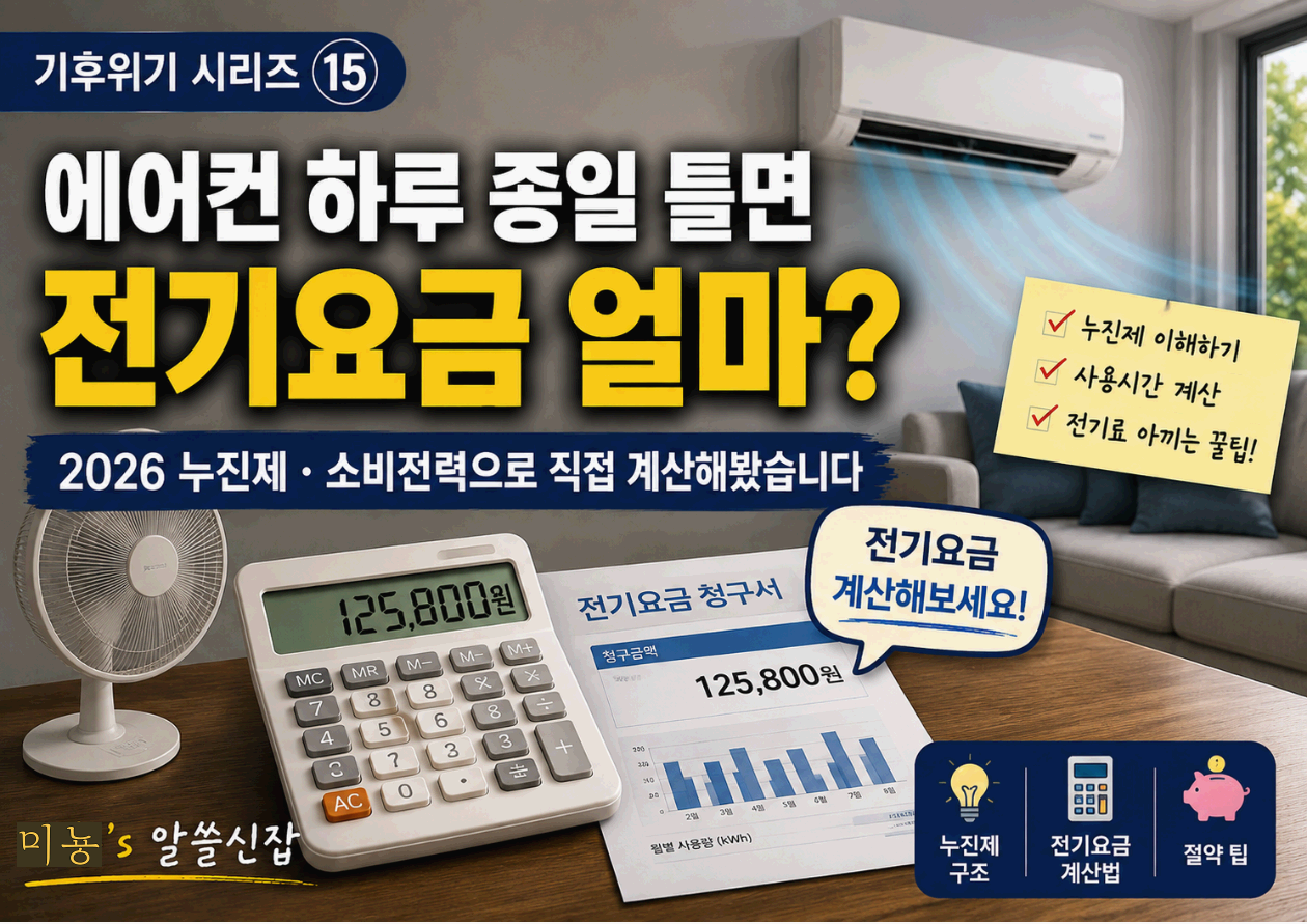 에어컨 하루 종일 틀면 전기요금 얼마?｜2026 누진세부터 전기료 줄이는 방법까지