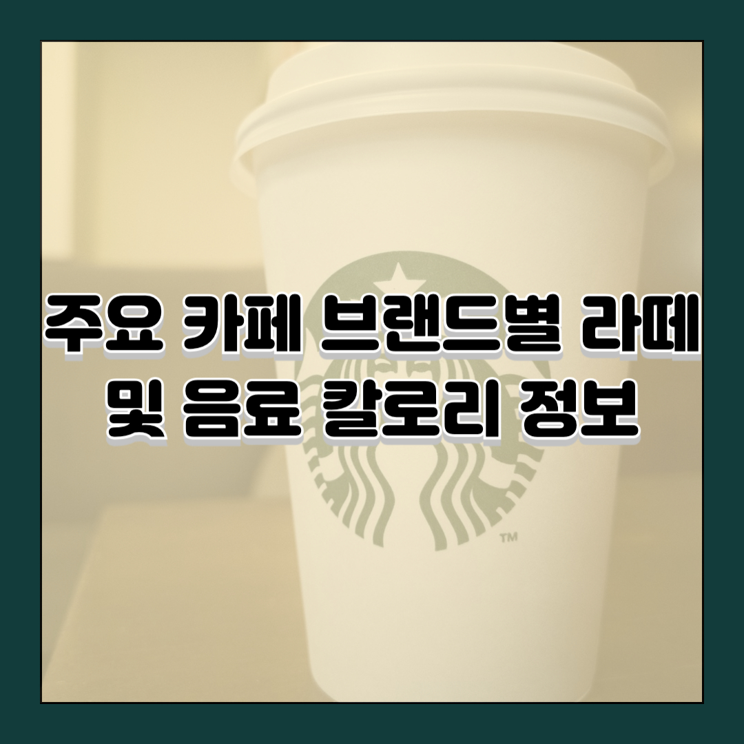 주요 카페 브랜드별 라떼 및 음료 칼로리 정보