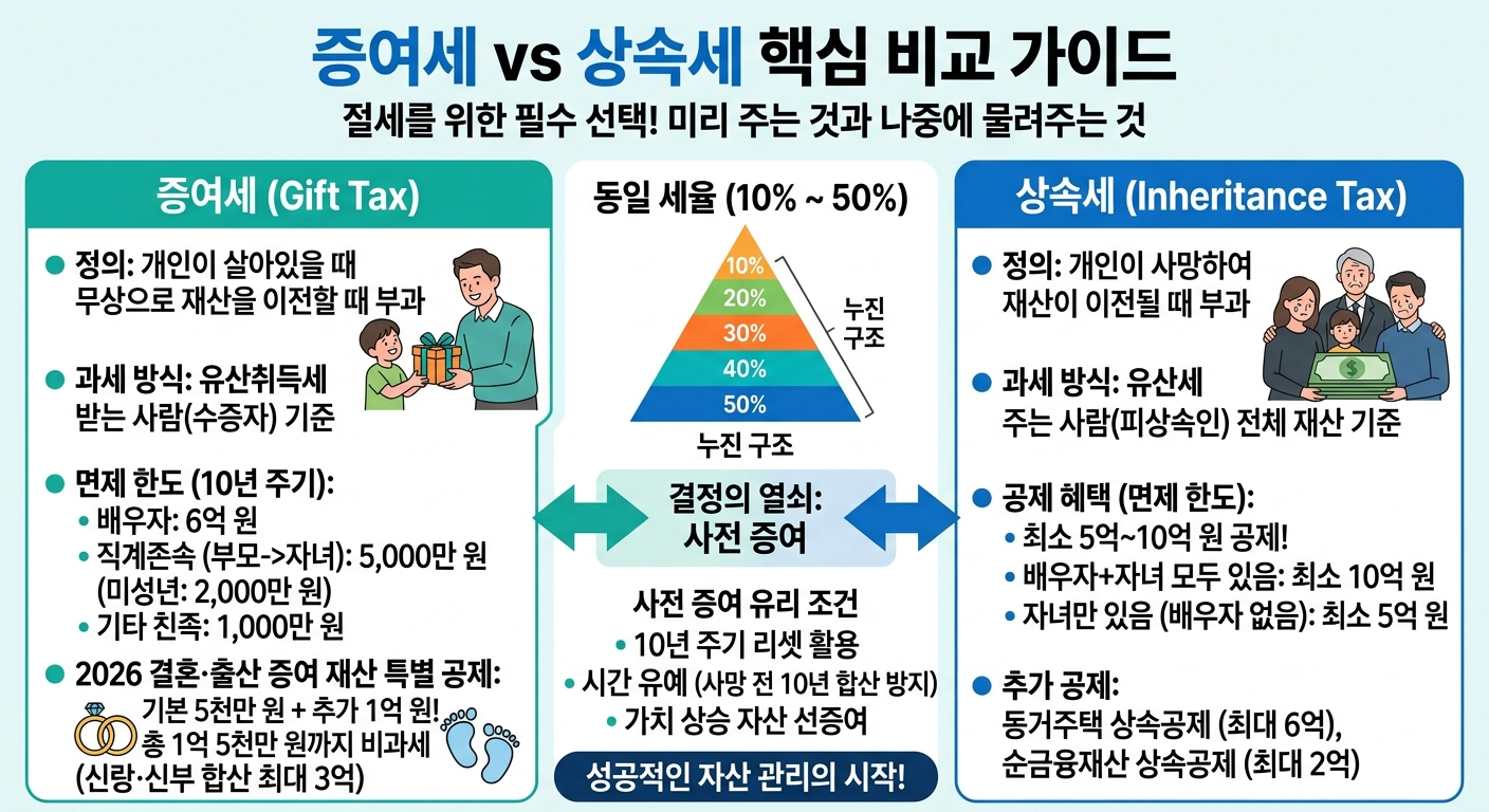 증여세 vs 상속세, 자산 규모별 세금 아끼는 시뮬레이션 가이드!!