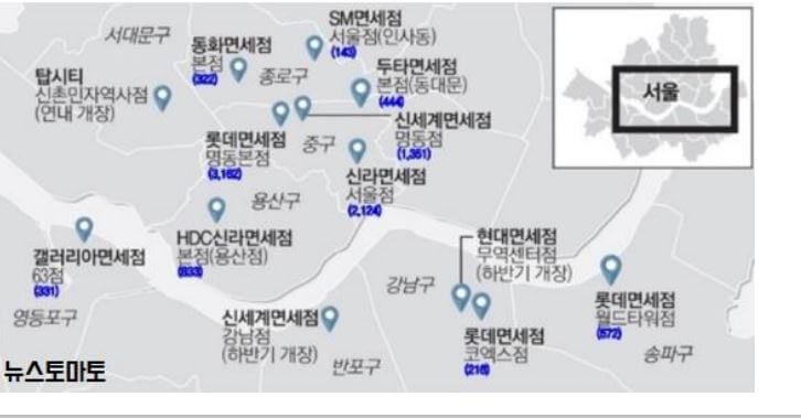 면세점 분포현황