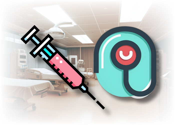 병원-배경의-주사기-청진기