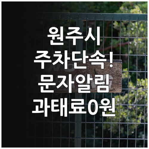 원주시 주정차단속알림 문자 서비스 신..