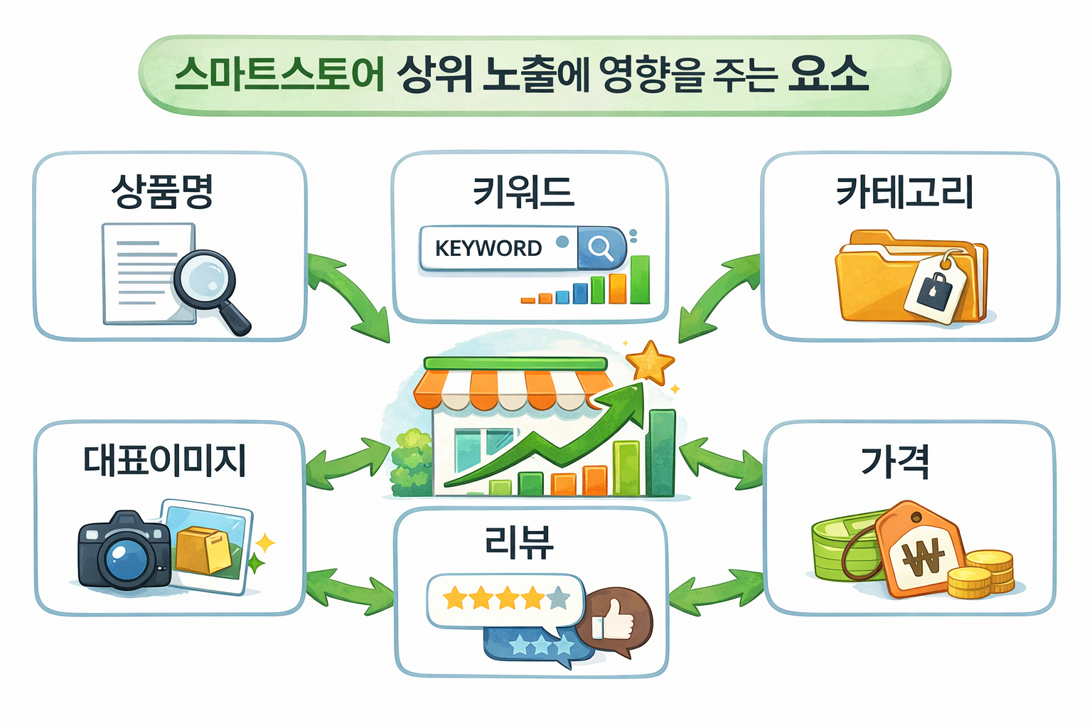 스마트스토어 상위 노출 핵심 요소인 상품명 키워드 카테고리 대표이미지 점검표