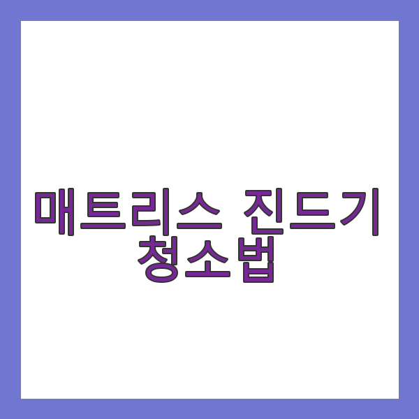 매트리스 속 진드기 청소법