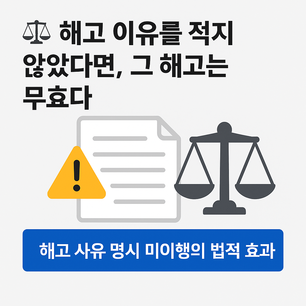 해고 사유 명시 미이행과 그 법적 효과