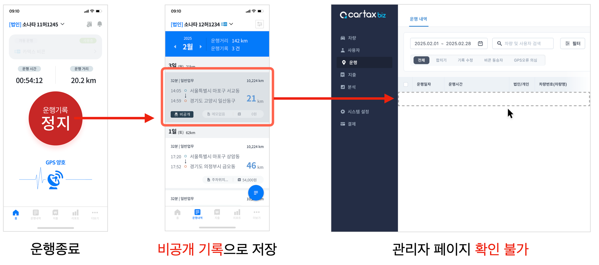 카택스운행기록