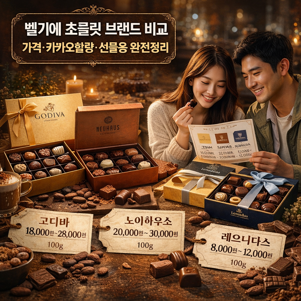 벨기에 초콜릿 브랜드 비교 가격 카카오함량 선물용 완전정리