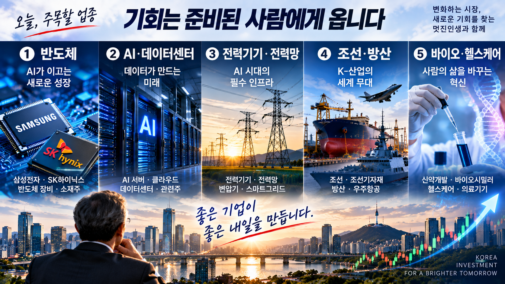 2026년 9월 17일 한국 증시에서 반도체 AI 전력기기 조선 방산 업종을 살펴보는 투자자